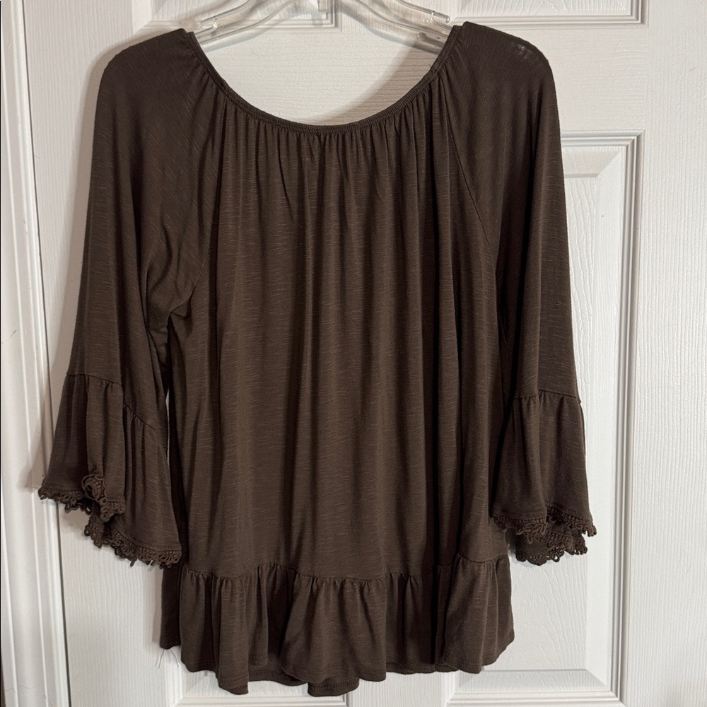 Style & Co. Womens Off The Shoulder Peasant Top Bell Sleeve XL - Picture 4 of 5